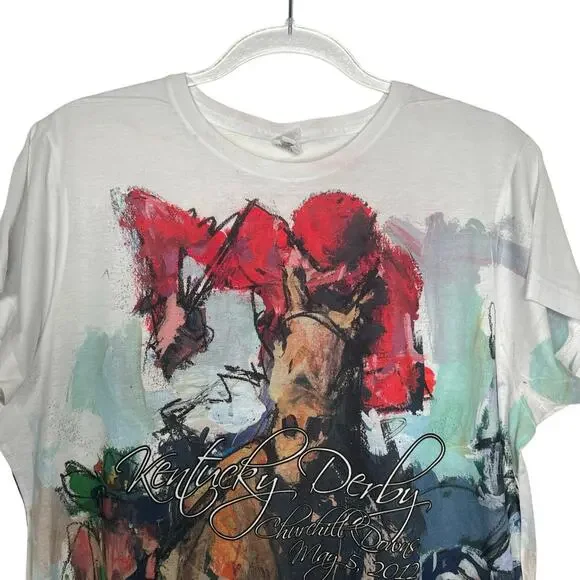 KENTUCKY DERBY Churchill Downs Graphic T-Shirt 2012 Short Sleeve White Size XL - Picture 7 of 7